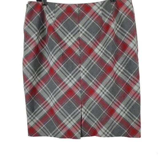 💥041 The Limited Gray & Red Plaid Mini Skirt - Picture 4 of 7